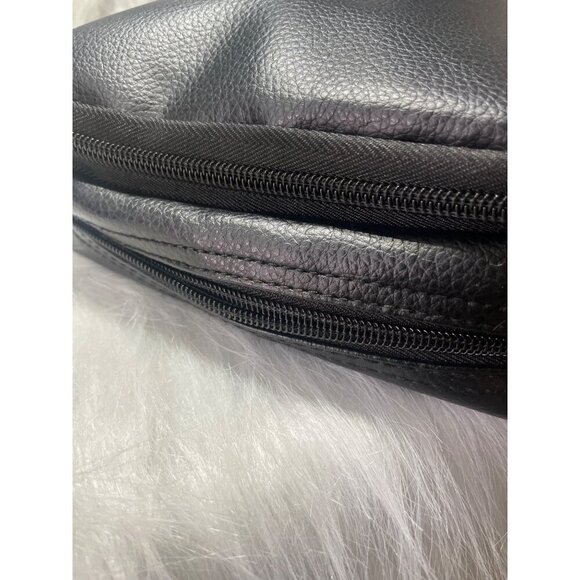 Black Faux Leather Bible Organizer Bag With Multiple Compartments & Zipper Closu - Picture 4 of 10